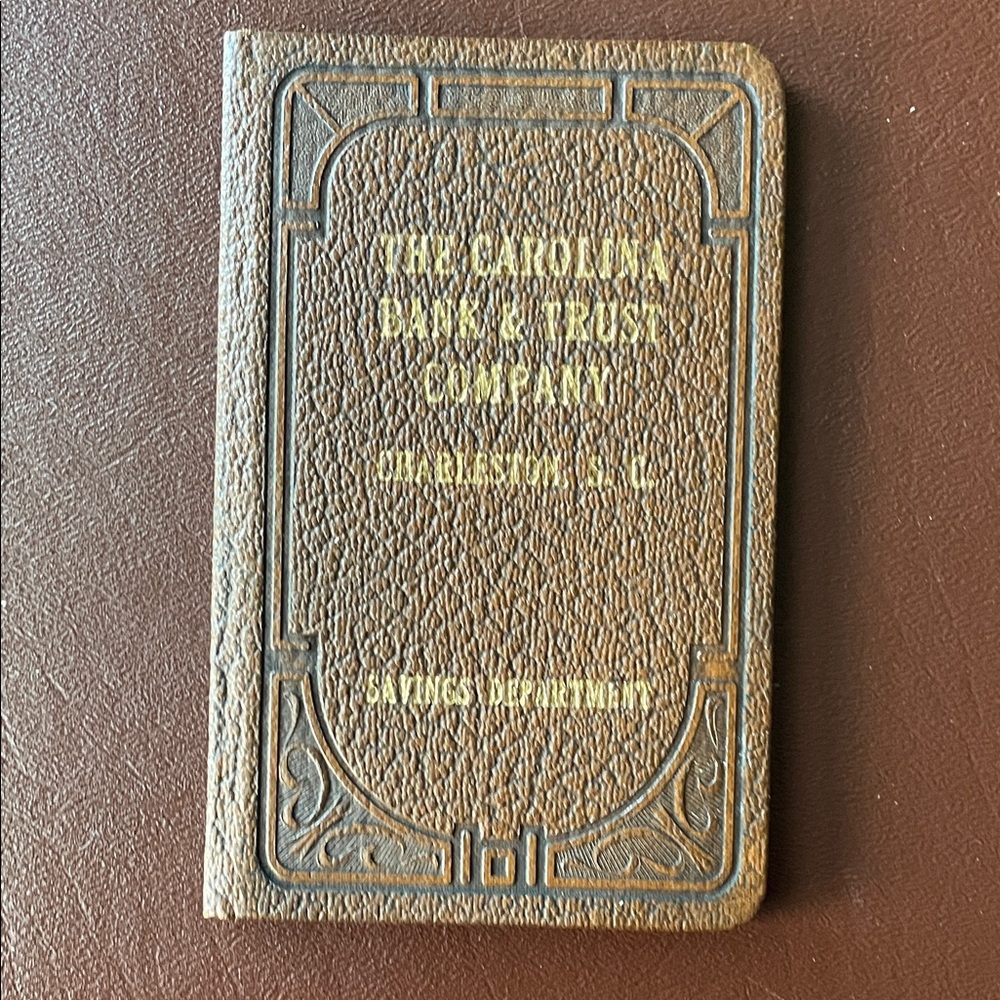 Vintage Brown Leather Bank Book